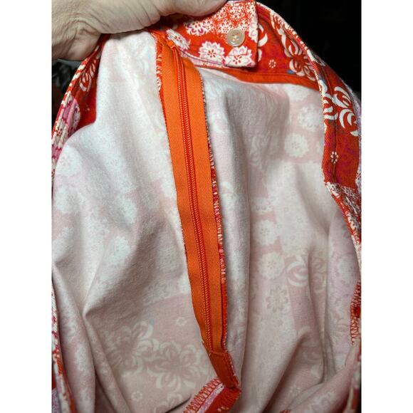 Harolds Size 6  Pants Pink Orange Patchwork Cotton Straight Leg Ankle - Picture 11 of 12